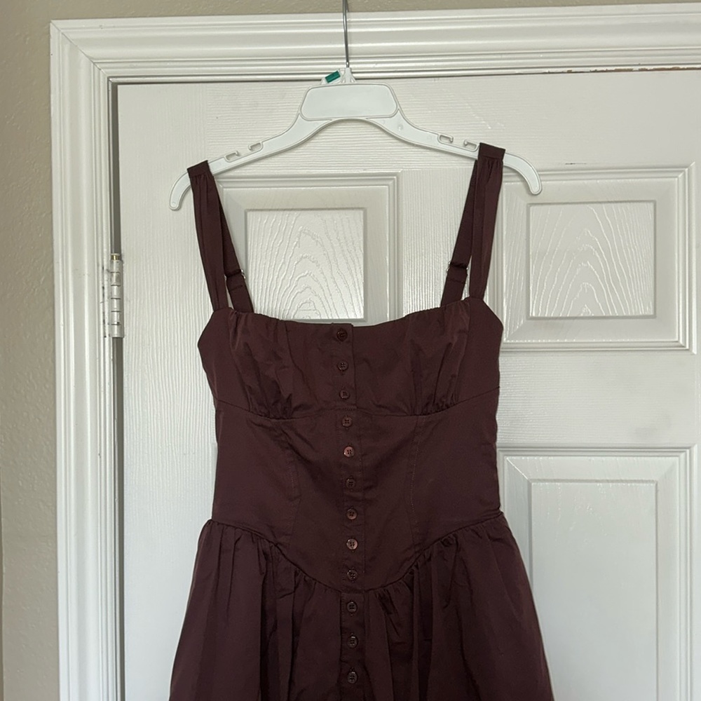 House of CB Tatiana Rich Brown Midi Sundress